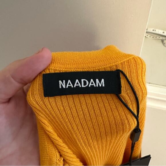 NWT Naadam Orange Mango Silk Cashmere Ribbed Mini Dress Medium - Picture 13 of 13